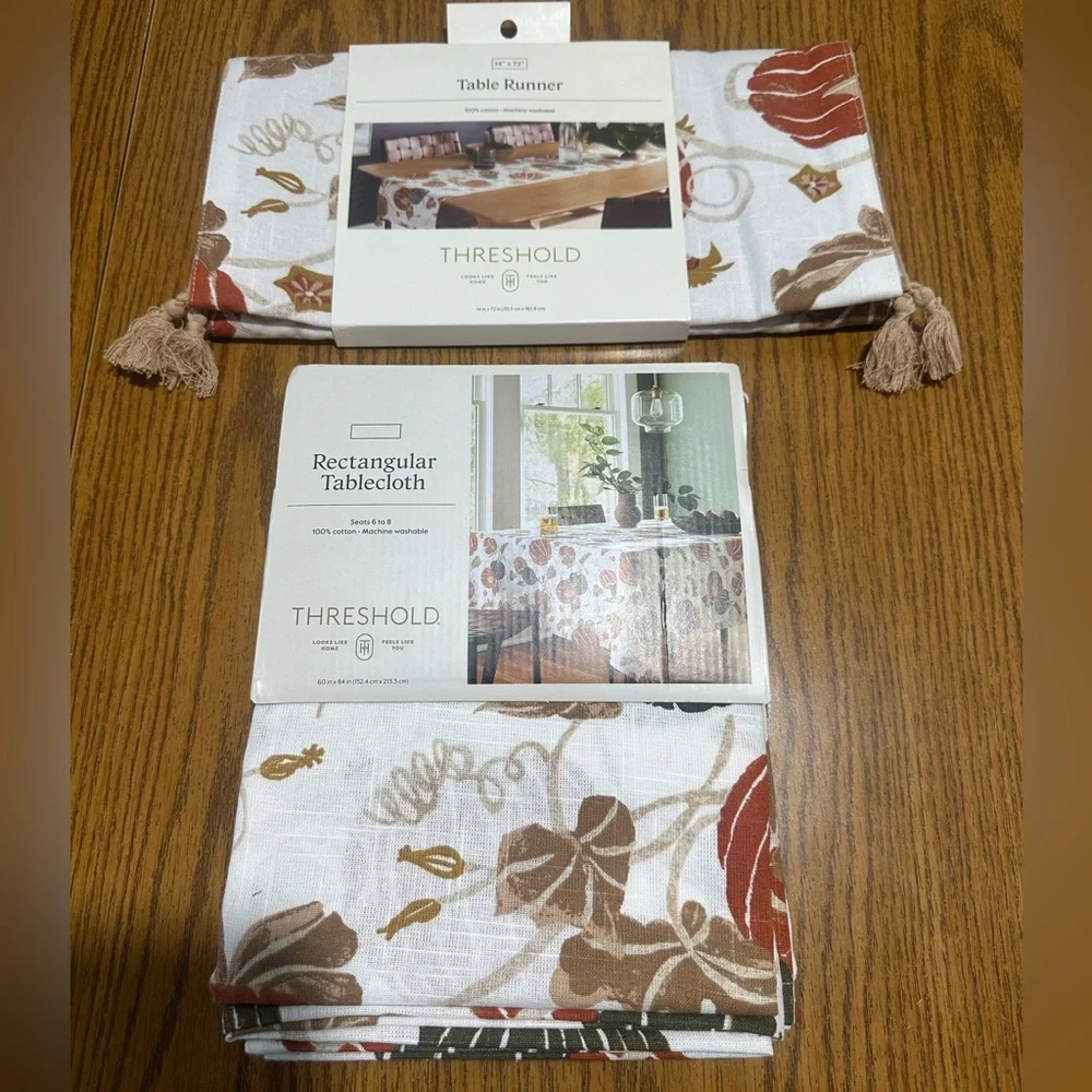Threshold Fall harvest tablecloth and runner